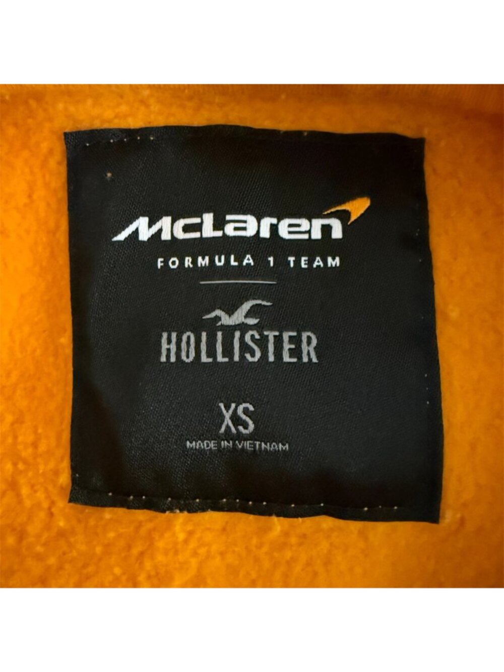 McLaren Formula 1 Team Hoodie Orange Extra Small Embroidered Racing Pullover - Picture 9 of 13